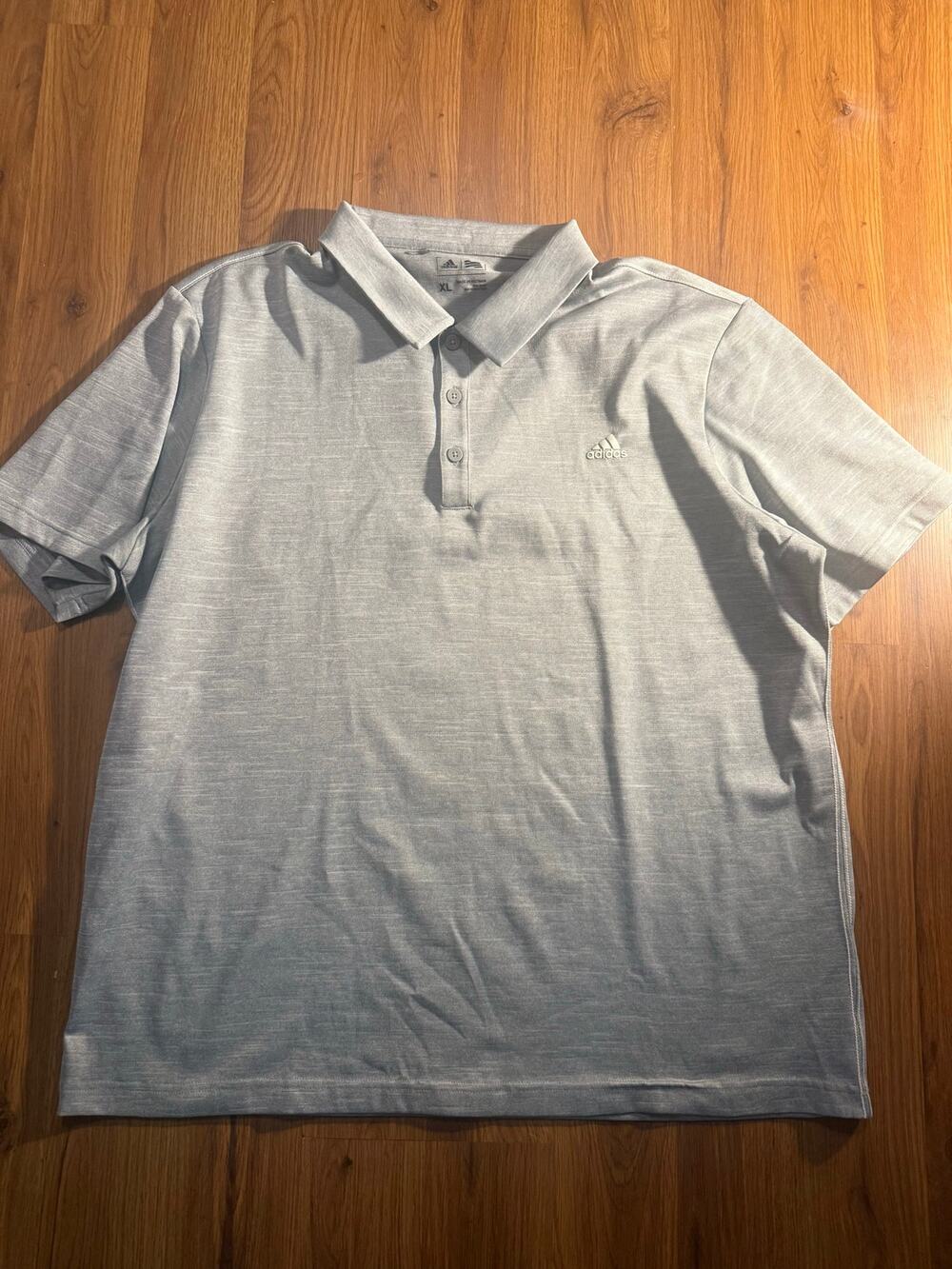 Adidas Golf Men's Size XL Heather Gray Short Sleeve Performance Polo Shirt